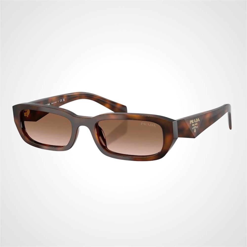 PRADA Sunglasses Juniper Tortoise Brown Gold Symbole Rectangle